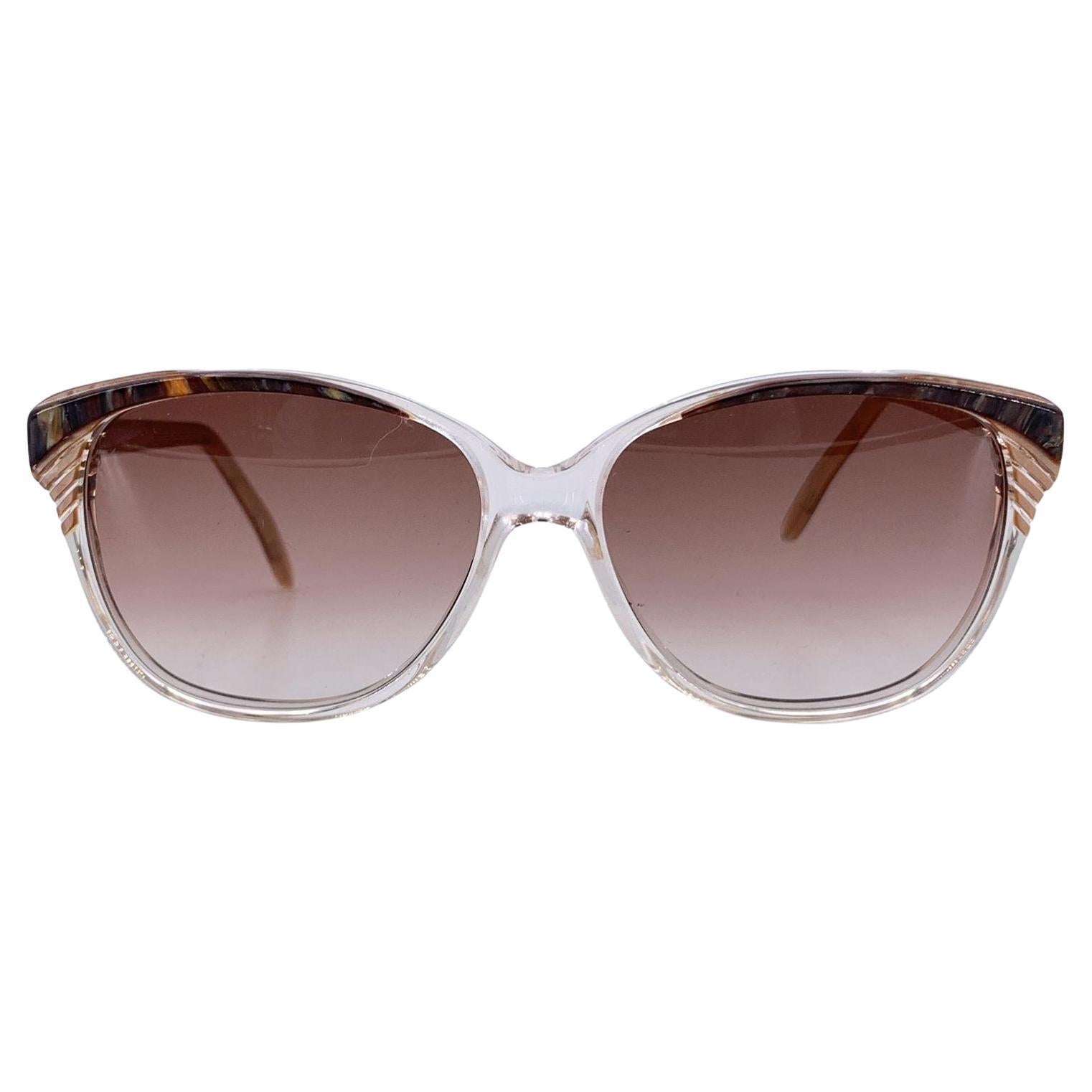 Yves Saint Laurent Vintage Brown Clear Sunglasses SOPHOCLE 56/14 For Sale