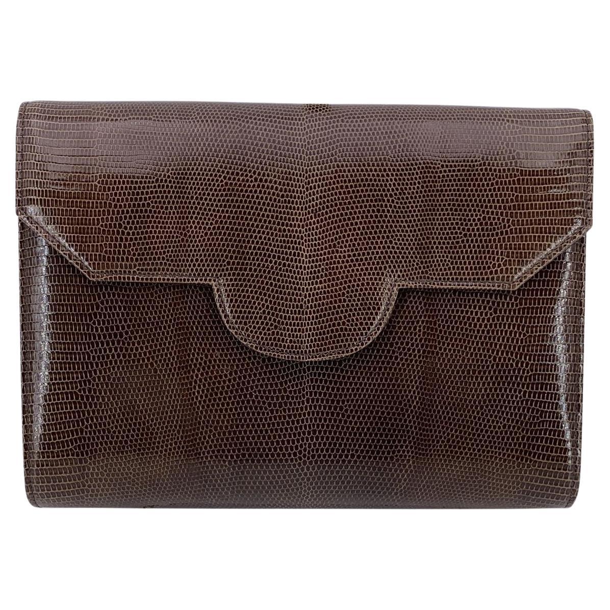 Yves Saint Laurent Borsa a tracolla convertibile in pelle marrone vintage