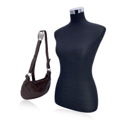Yves Saint Laurent Vintage Brown Leather YSL Buckle Shoulder Bag