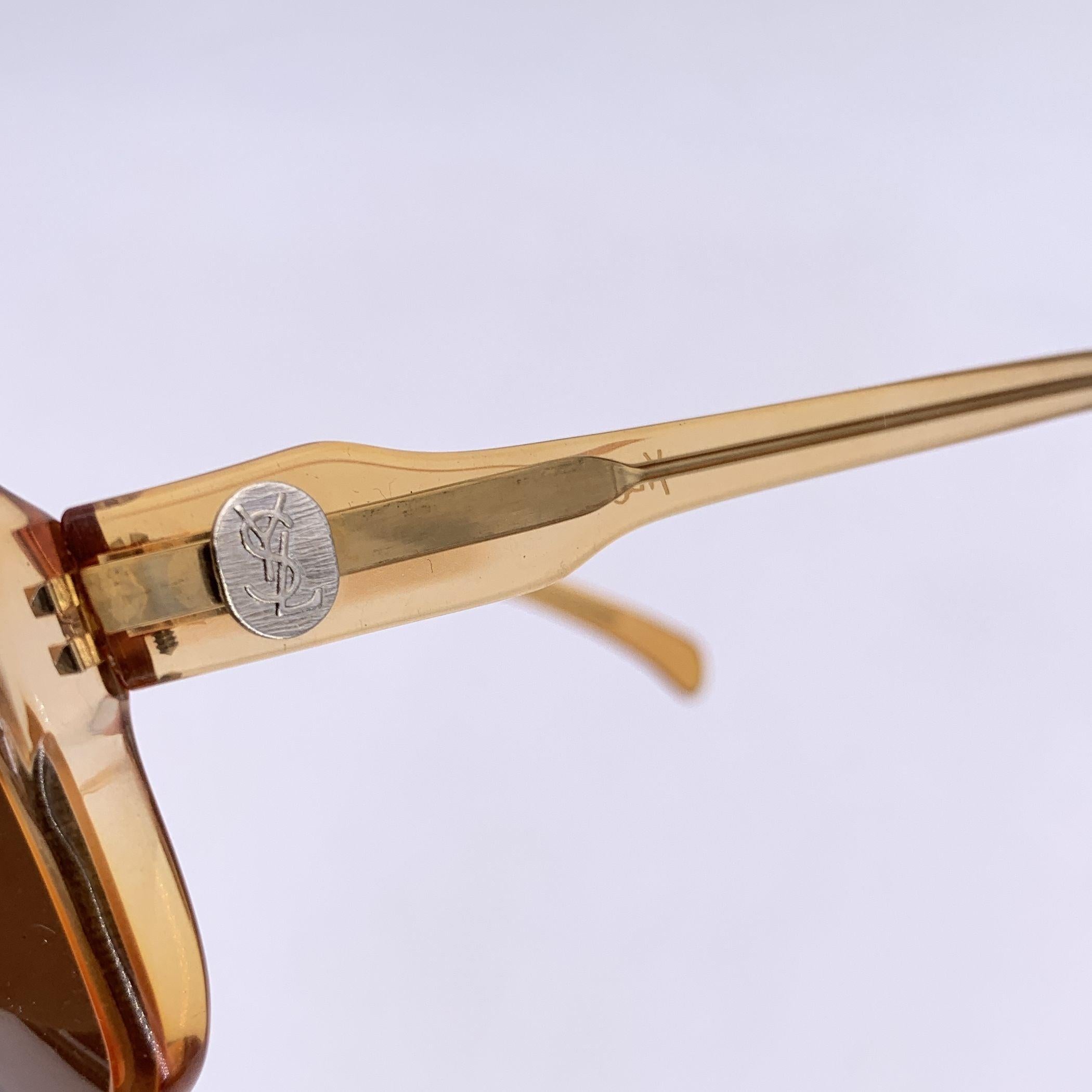 Women's Yves Saint Laurent Vintage Brown Square Sunglasses ARMANDIA 52/18 For Sale