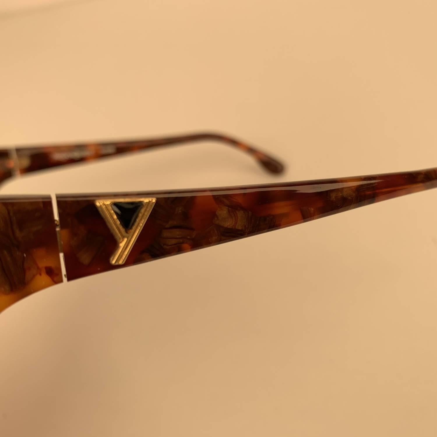 Women's Yves Saint Laurent Vintage Brown Sunglasses 9004 P300 Wood Effect