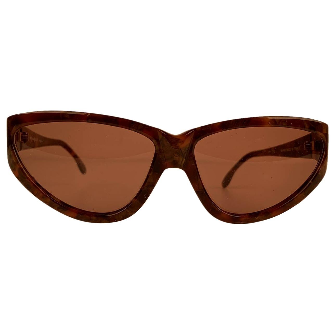Yves Saint Laurent Vintage Brown Sunglasses 9004 P300 Wood Effect