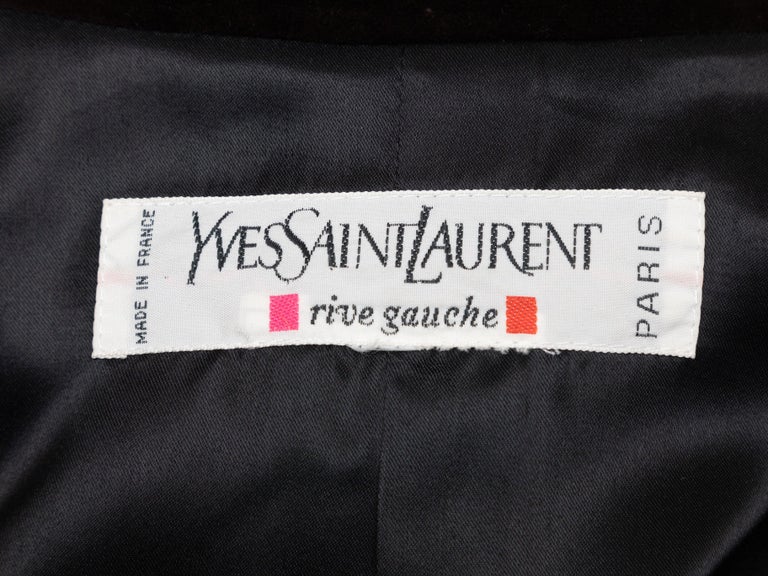 Yves Saint Laurent Brown Velvet Jacket For Sale at 1stDibs