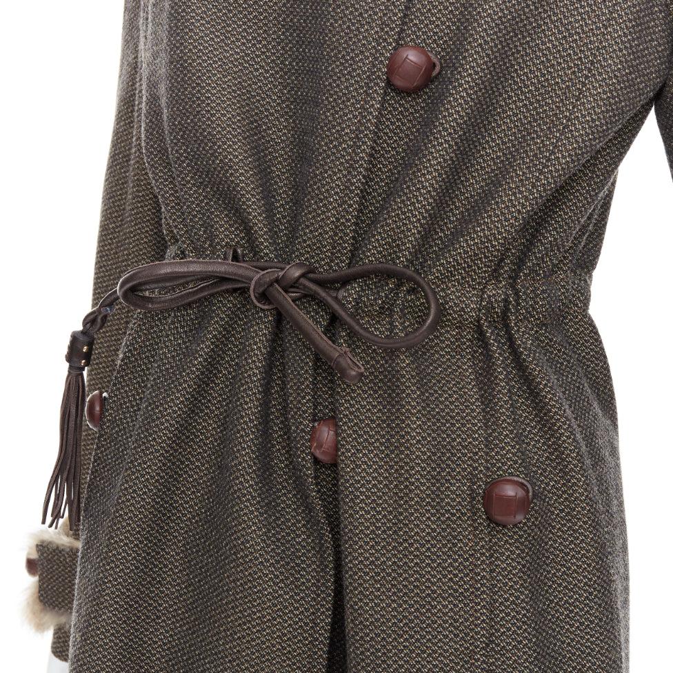 YVES SAINT LAURENT Vintage brown wool tweed fur trim maxi coat FR36 S
Reference: TGAS/E00669
Brand: Yves Saint Laurent
Collection: Rive Gauche
Material: Wool, Fur
Color: Brown, Black
Pattern: Solid
Closure: Button
Lining: Black Fabric
Extra Details: