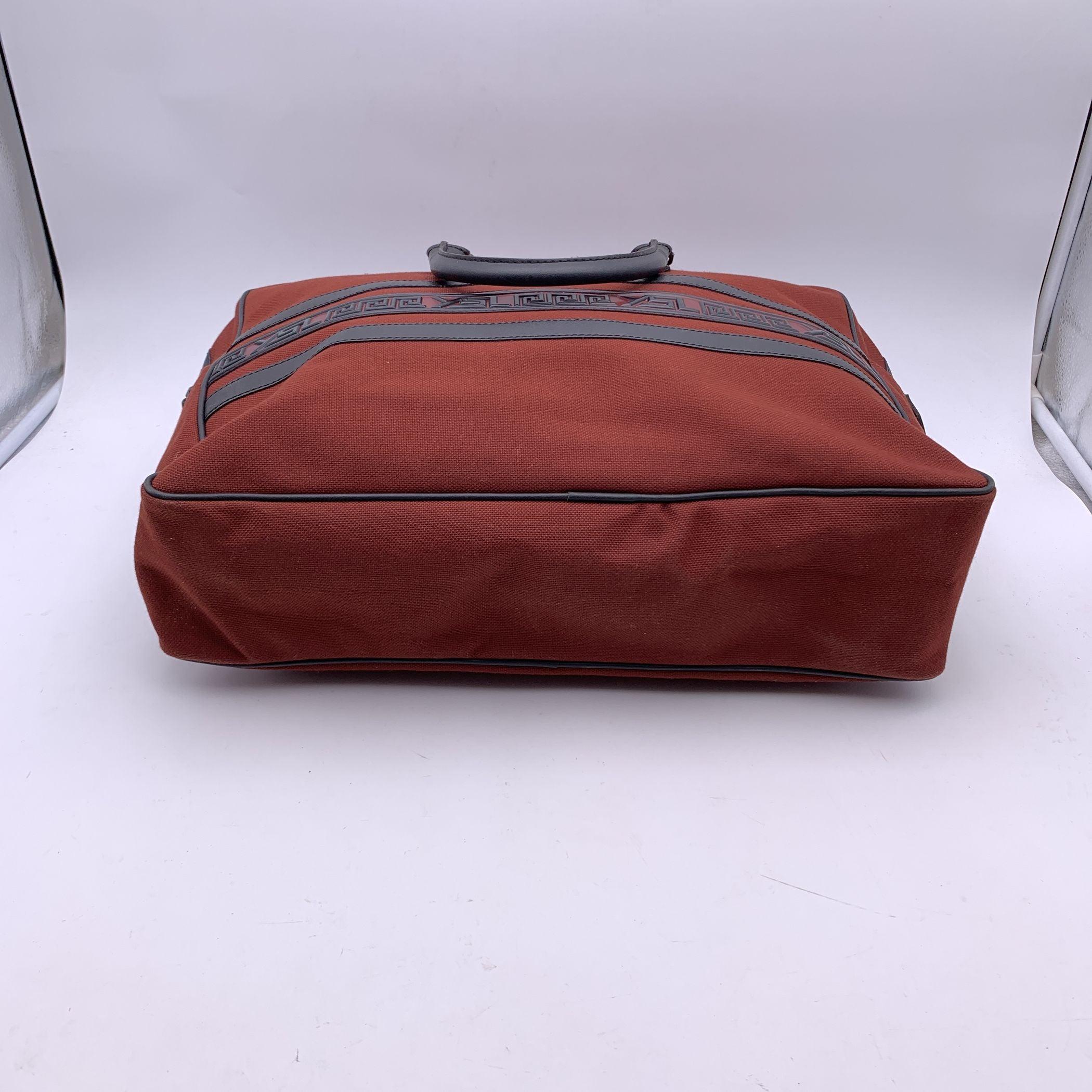 Women's or Men's Yves Saint Laurent Vintage Burgundy Canvas Travel Weekend Bag