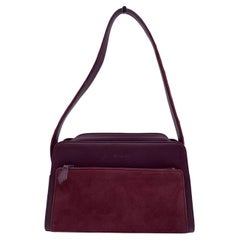 Yves Saint Laurent Vintage Burgundy Leather Suede Shoulder Bag