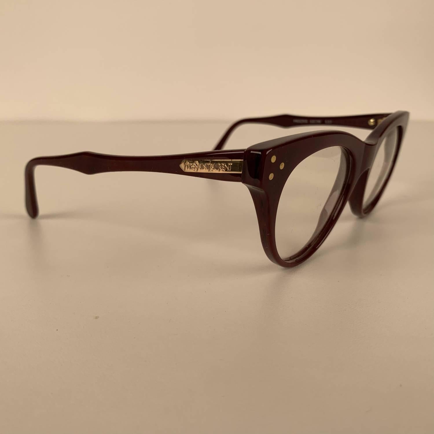 Yves Saint Laurent Vintage Burgundy Procris 52mm Eyeglasses Frame In Excellent Condition In Rome, Rome