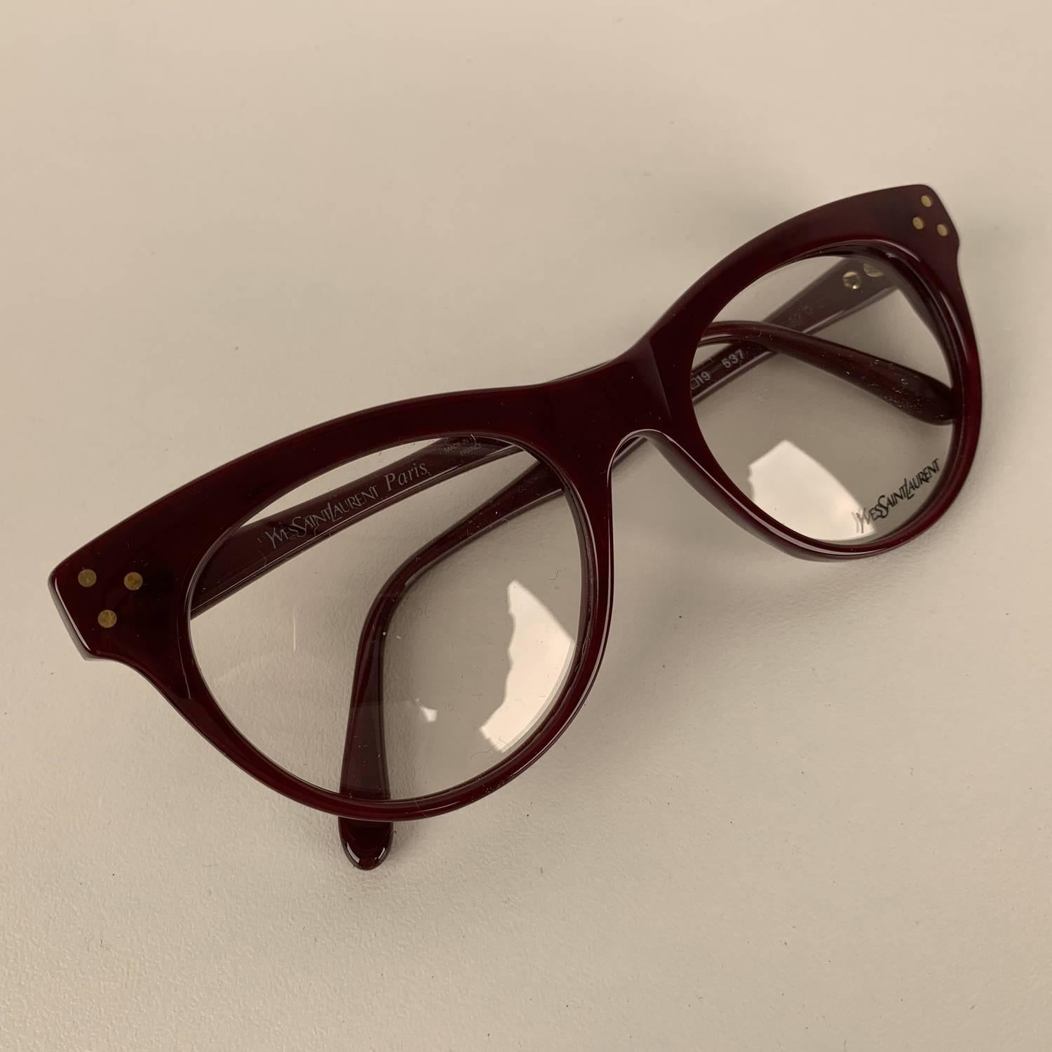 Yves Saint Laurent Vintage Burgundy Procris 52mm Eyeglasses Frame Damen