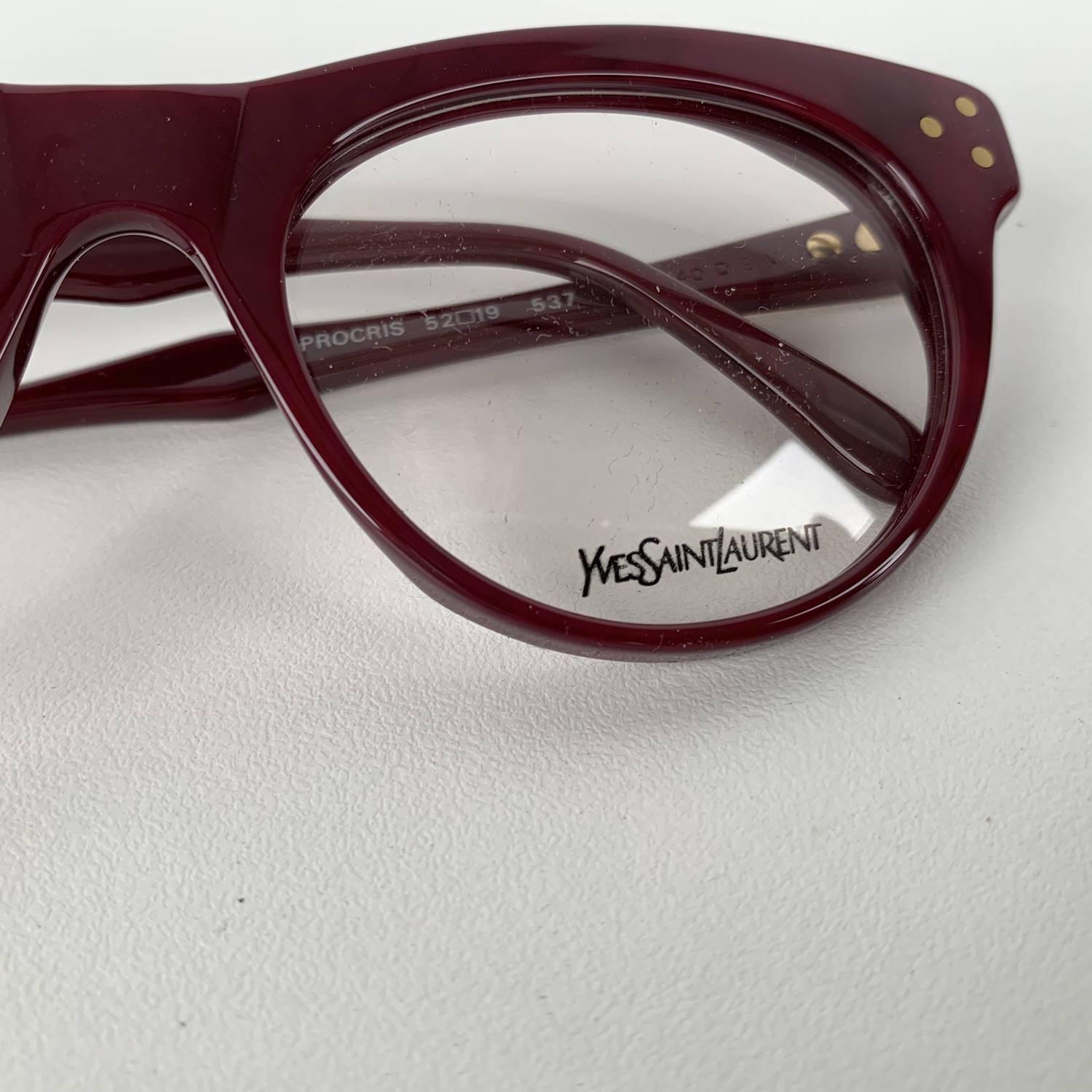 Yves Saint Laurent Vintage Burgundy Procris 52mm Eyeglasses Frame 1