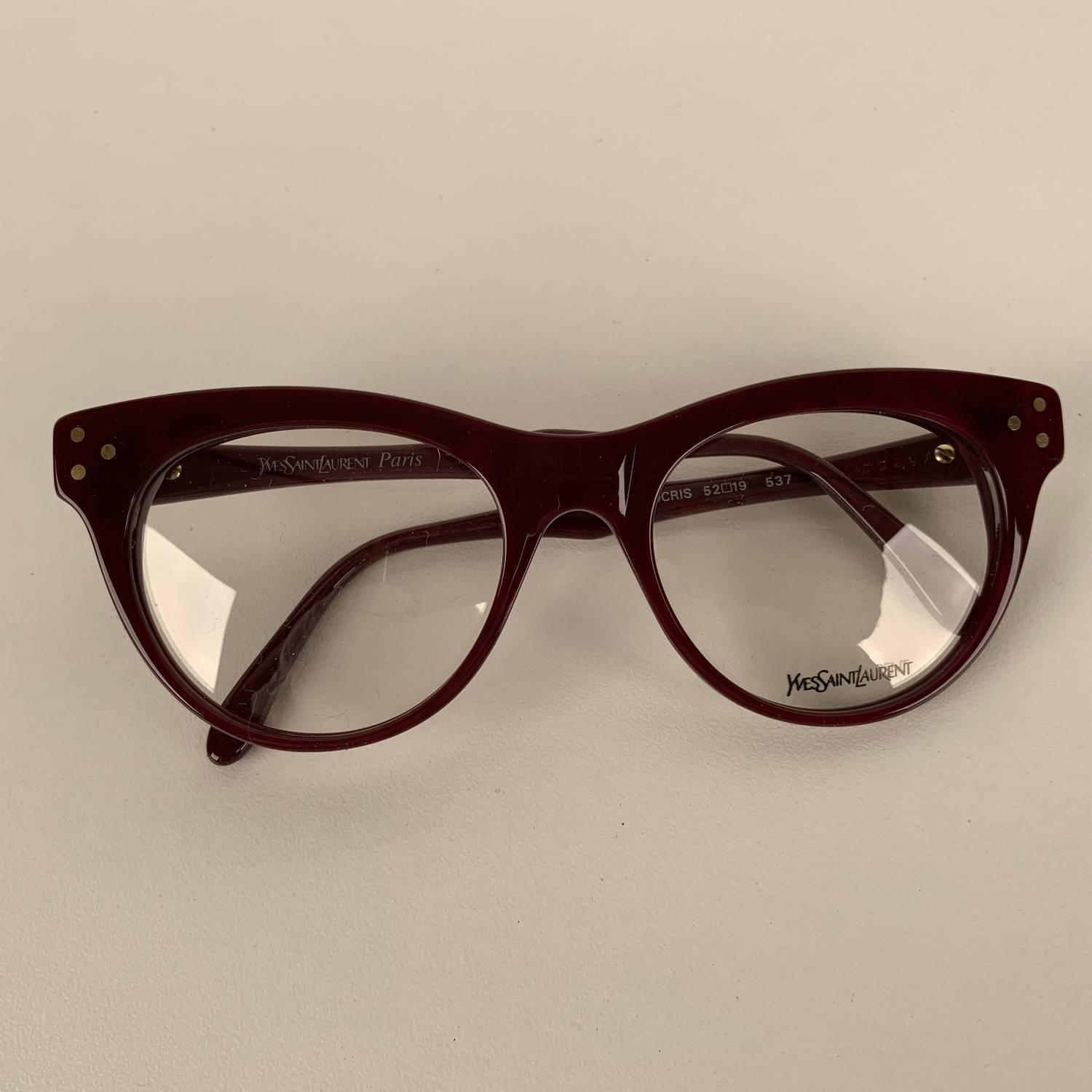 Yves Saint Laurent Vintage Burgundy Procris 52mm Eyeglasses Frame 2