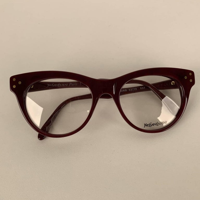 Yves Saint Laurent Vintage Burgundy Procris 52mm Eyeglasses Frame at
