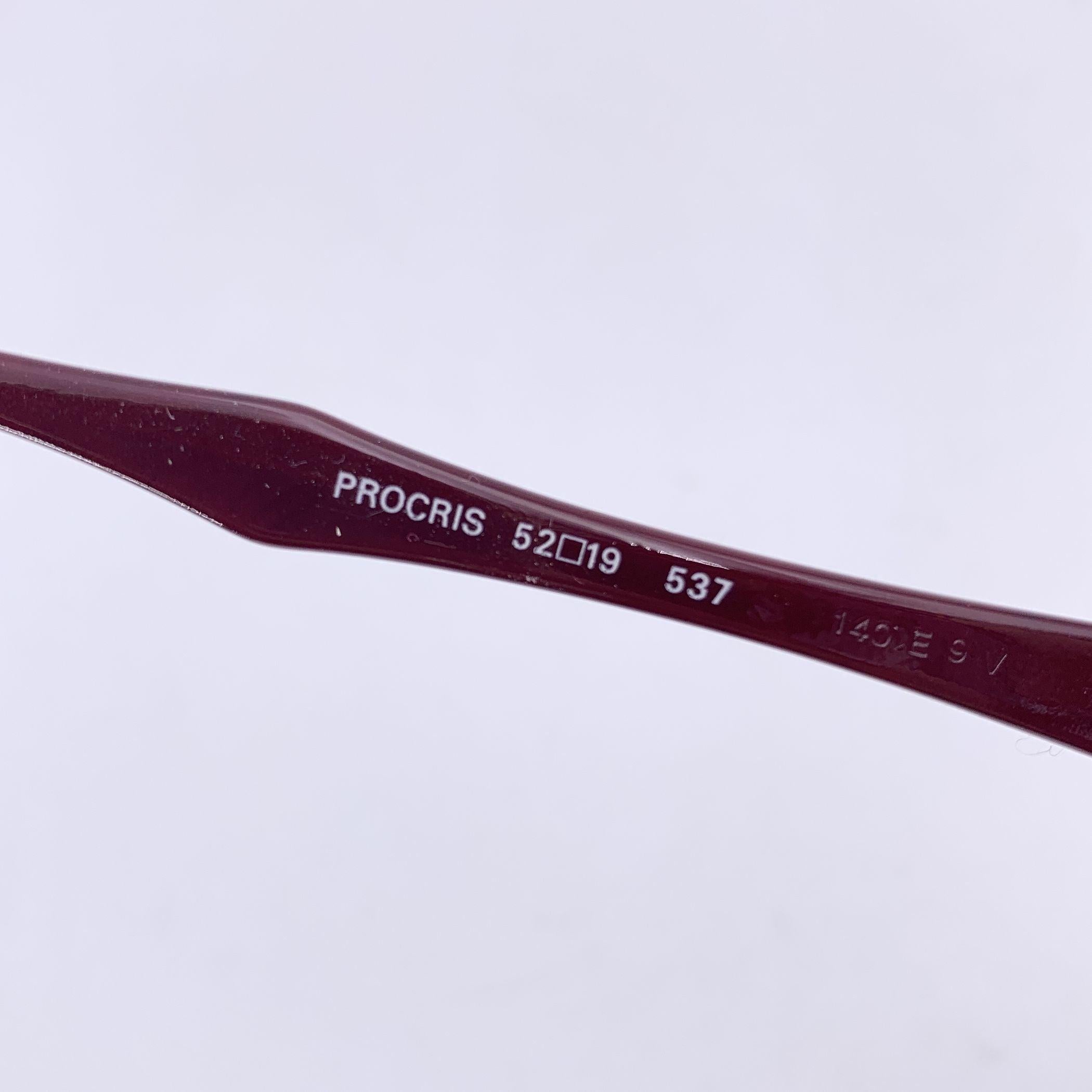 Women's Yves Saint Laurent Vintage Burgundy Procris Sunglasses 52/19 140mm For Sale