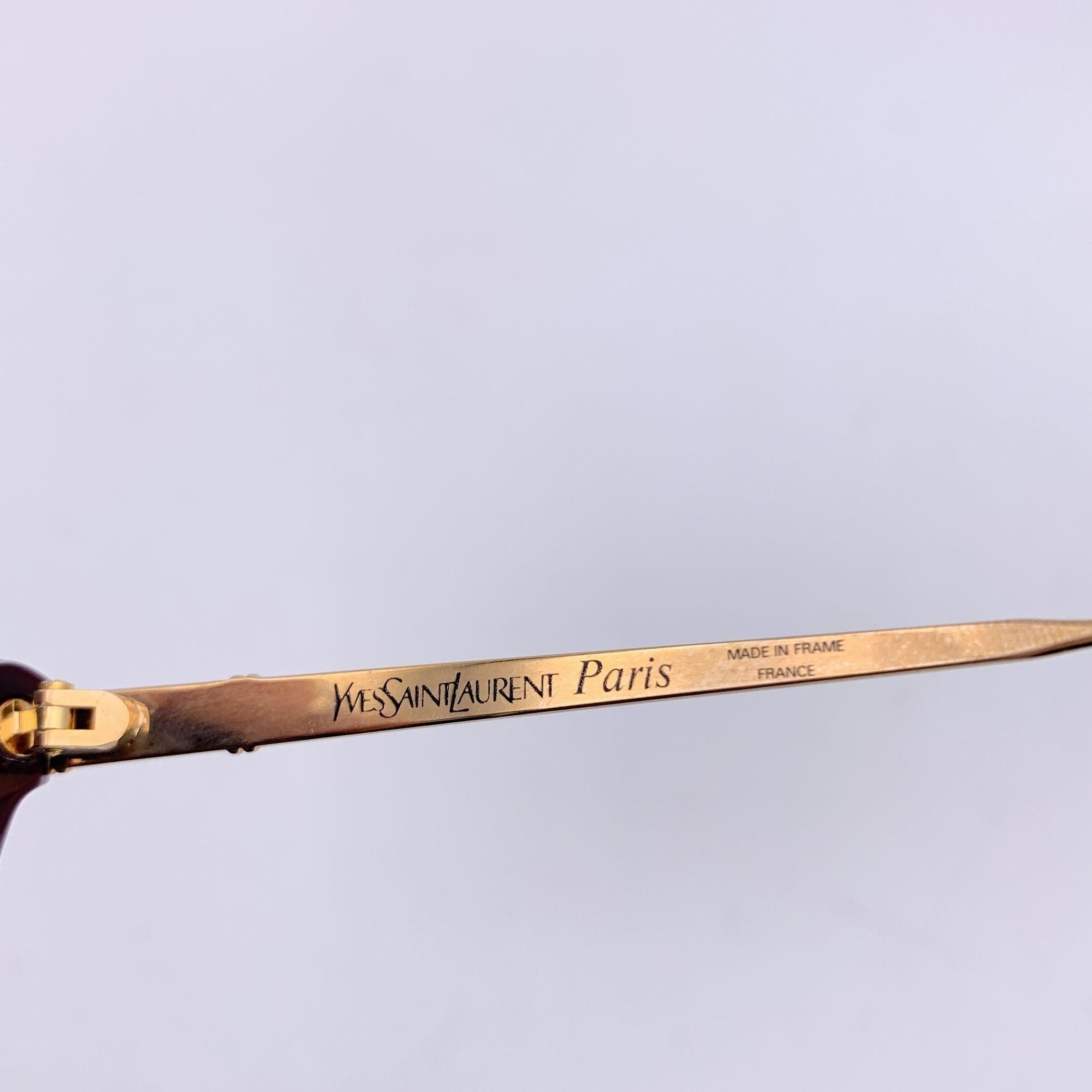 Yves Saint Laurent Vintage Burgundy Sunglasses PERSEPHONE 54/17 130mm In Excellent Condition For Sale In Rome, Rome