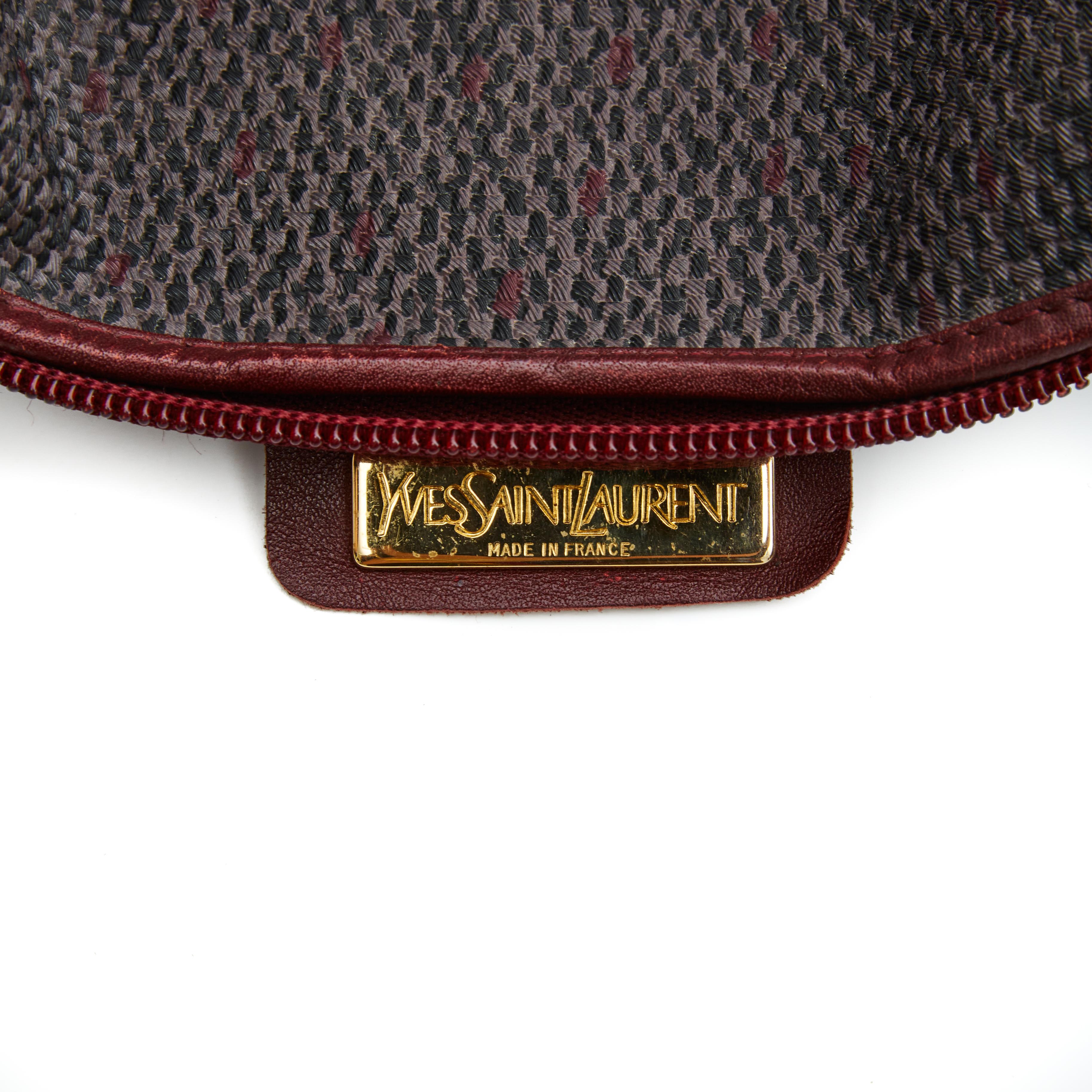 Yves Saint Laurent Vintage Burgundy Tweed Mini Bag In Good Condition In Montreal, Quebec