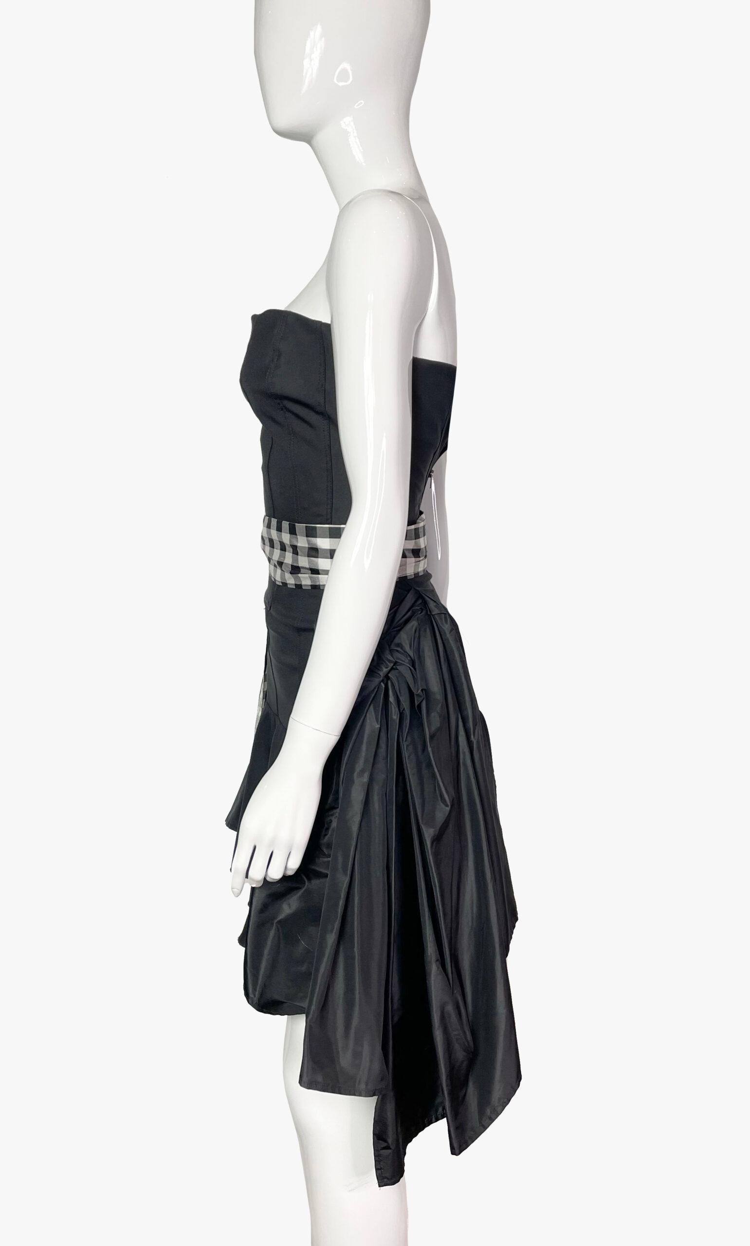 Black Yves Saint Laurent vintage bustier dress, 1980s For Sale