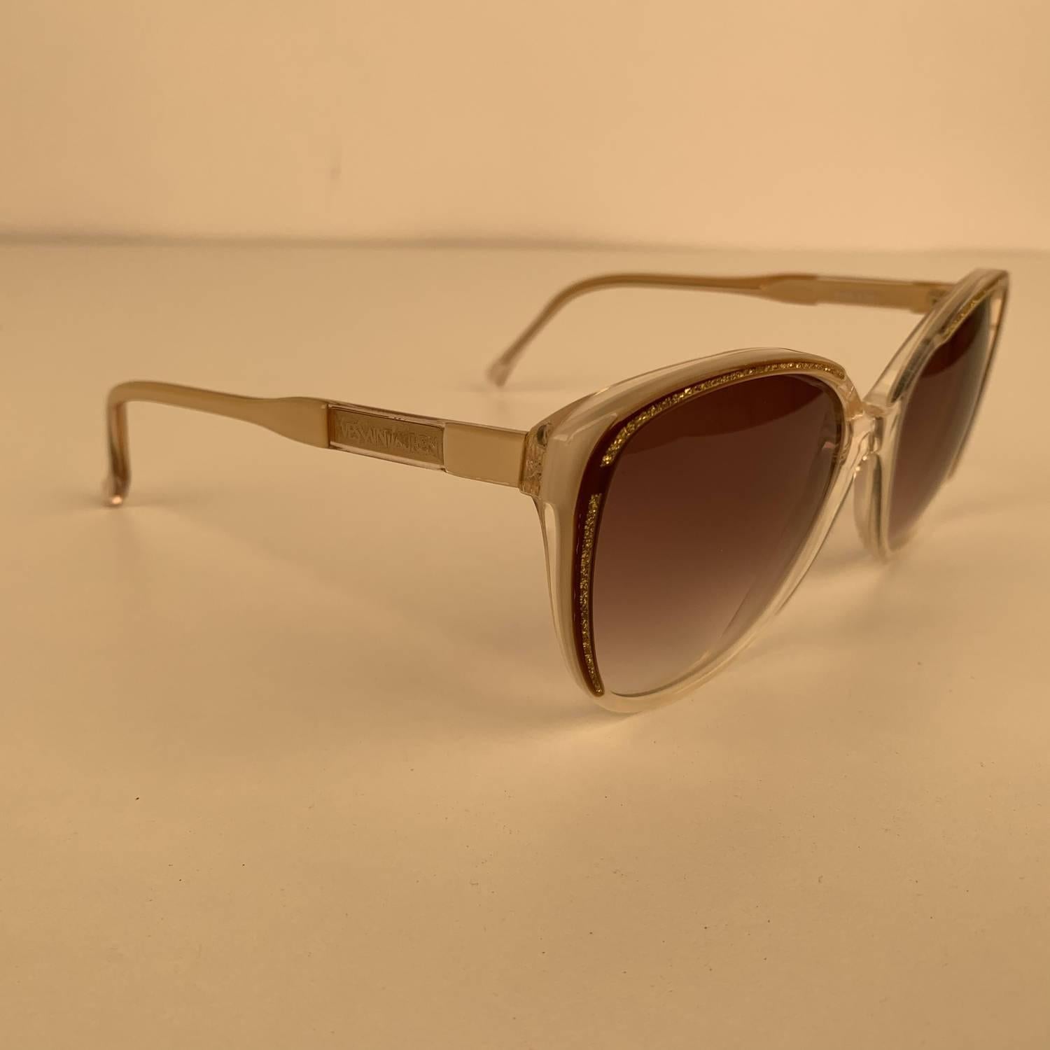 Brown Yves Saint Laurent Vintage Butterfly Glitter Sunglasses 8346 S P21