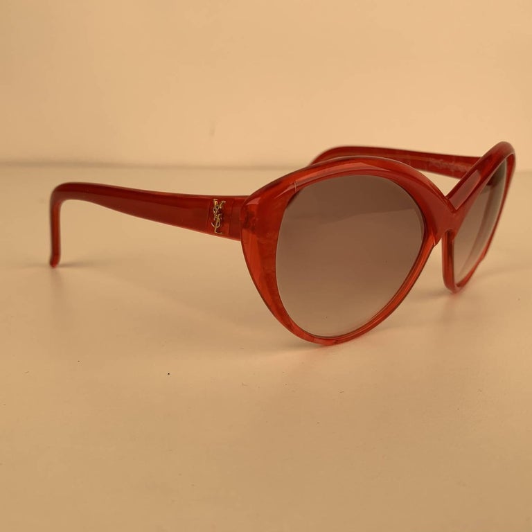 Yves Saint Laurent Vintage Cat Eye Red Sunglasses 8702 P 72 For Sale at ...