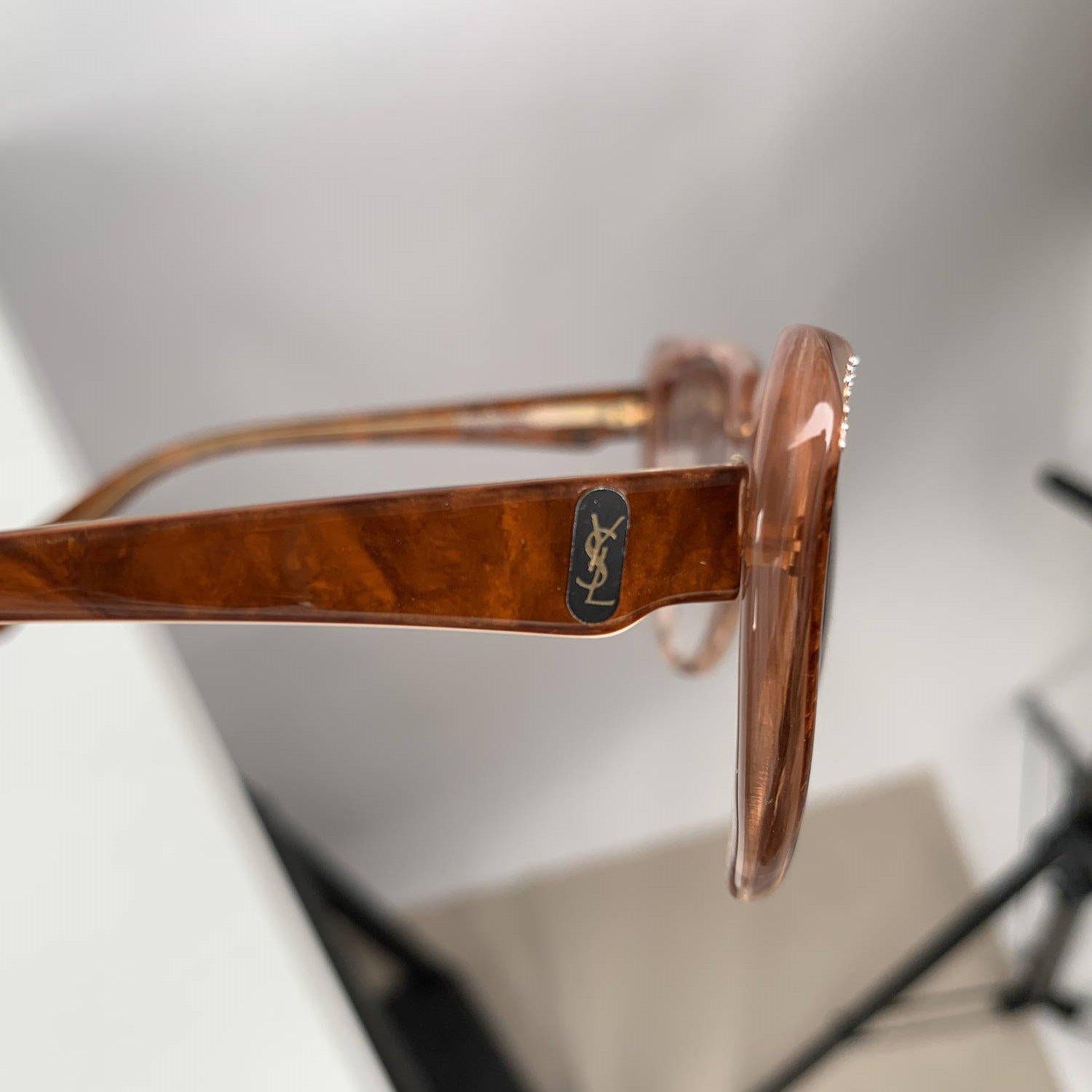 Yves Saint Laurent Vintage Cat Eye Sunglasses Rhinestones 8 704 PO 74 3