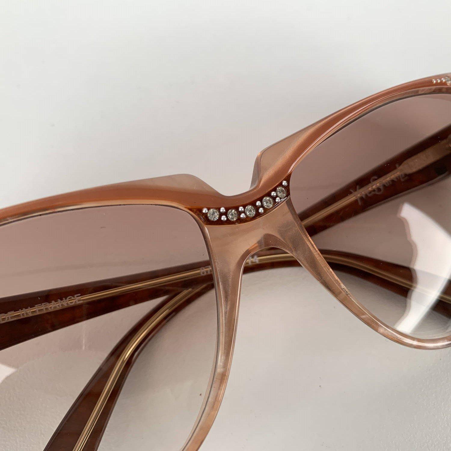 Yves Saint Laurent Vintage Cat Eye Sunglasses Rhinestones 8 704 PO 74 1