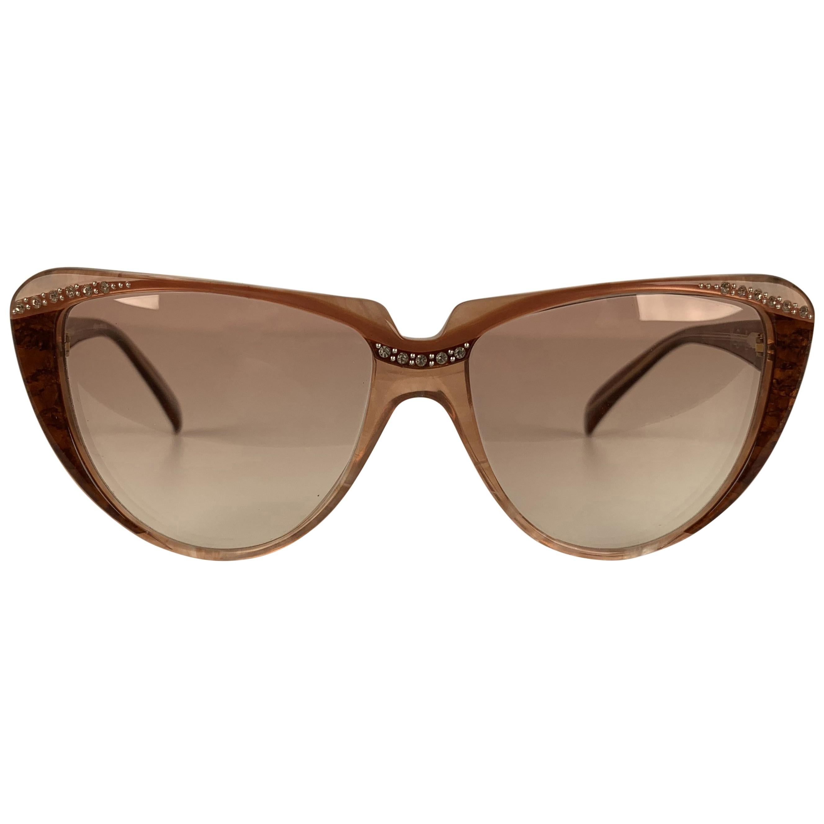 Yves Saint Laurent Vintage Cat Eye Sunglasses Rhinestones 8 704 PO 74