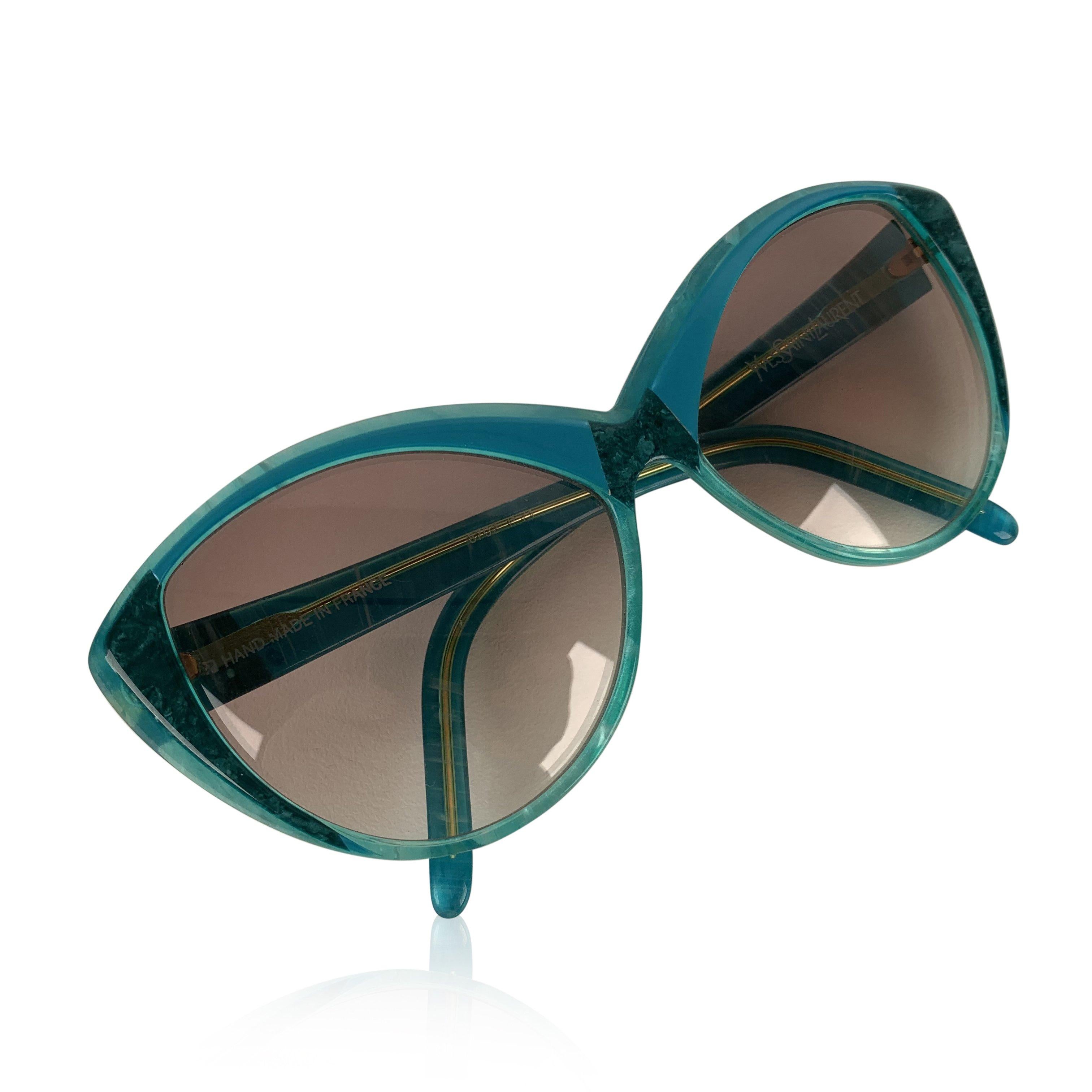 MATERIAL: Acetate COLOR: Turquoise MODEL: 8702 P 71 GENDER: Women SIZE: Medium COUNTRY OF MANUFACTURE: France Condition CONDITION DETAILS: NOS - New Old Stock - Never worn or Used - They will come with a GENERIC Case Measurements MEASUREMENTS: