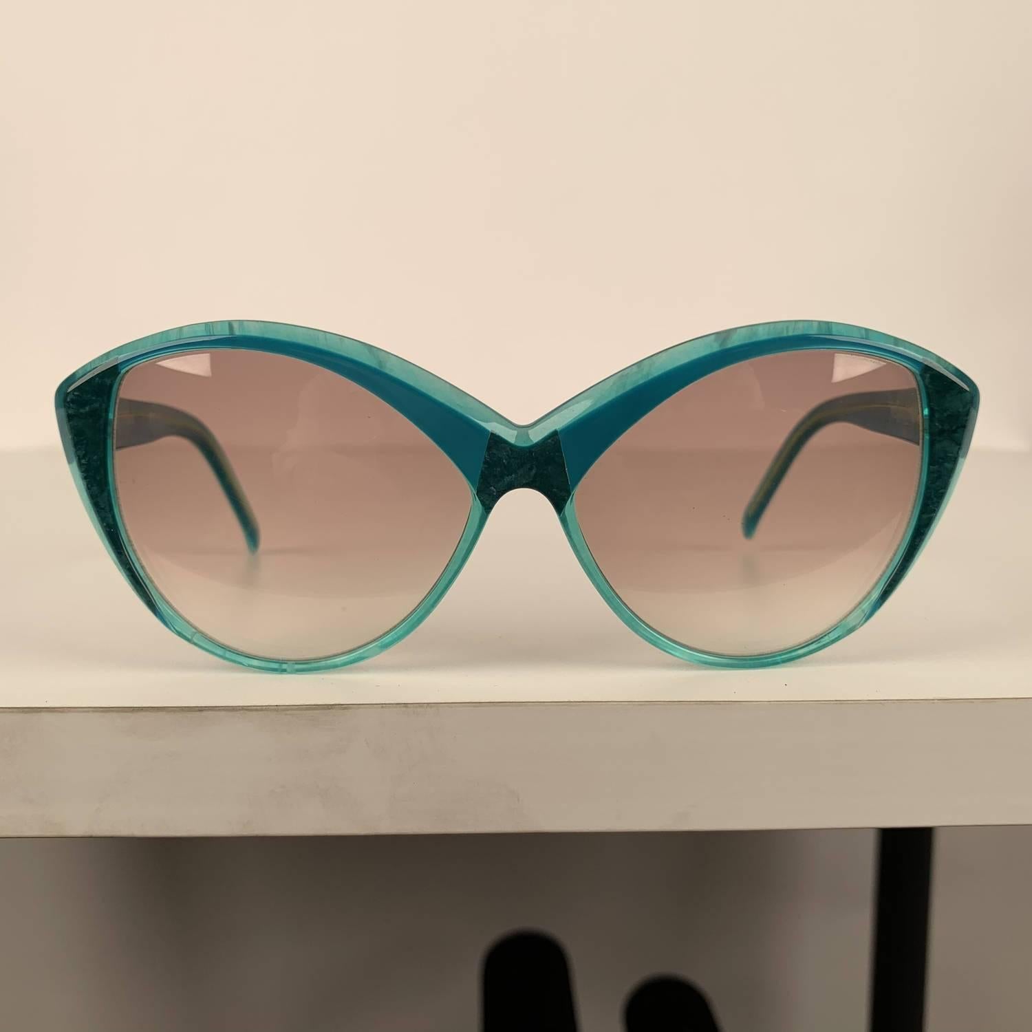 Brown Yves Saint Laurent Vintage Cat Eye Turquoise Sunglasses 8702 P 71