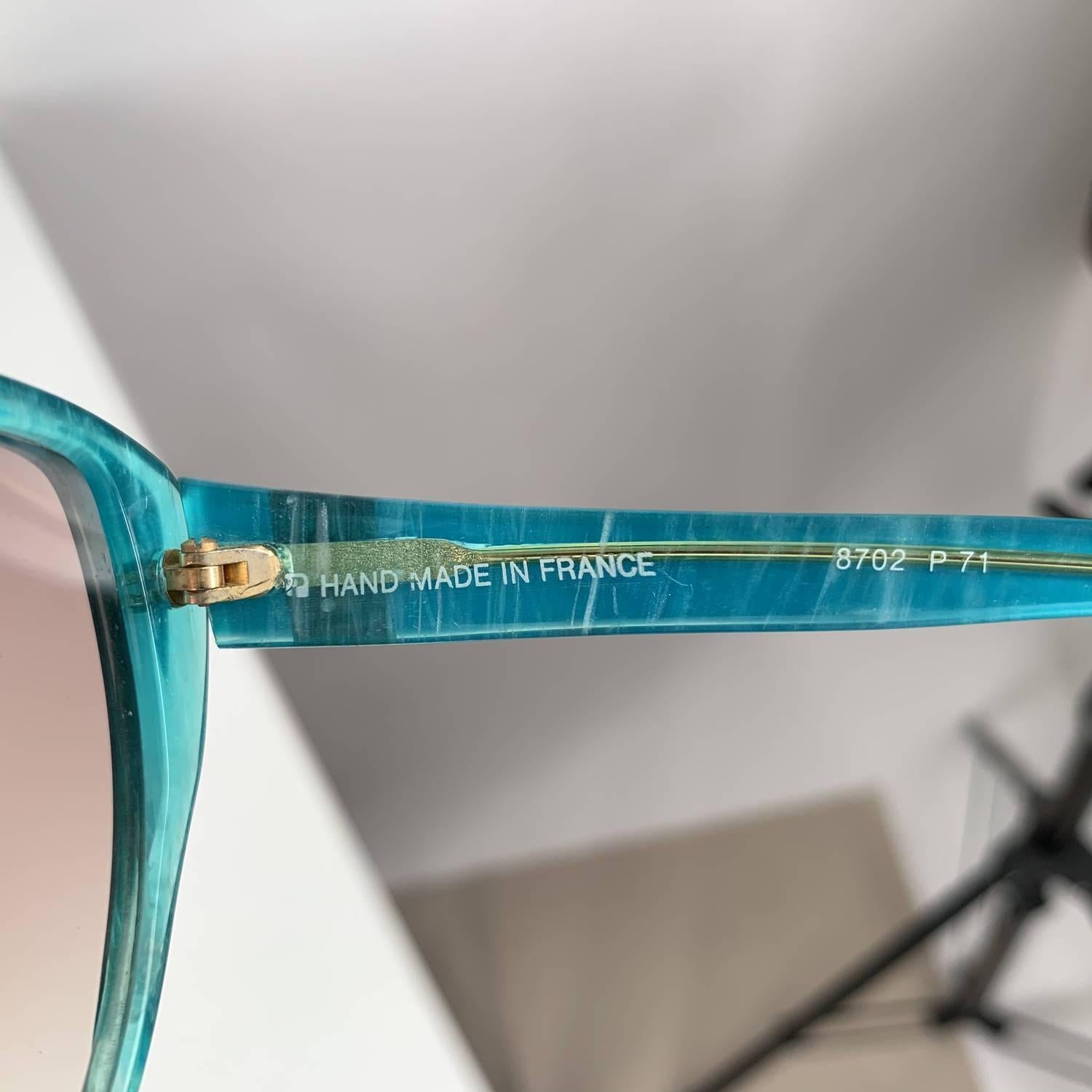 Women's Yves Saint Laurent Vintage Cat Eye Turquoise Sunglasses 8702 P 71