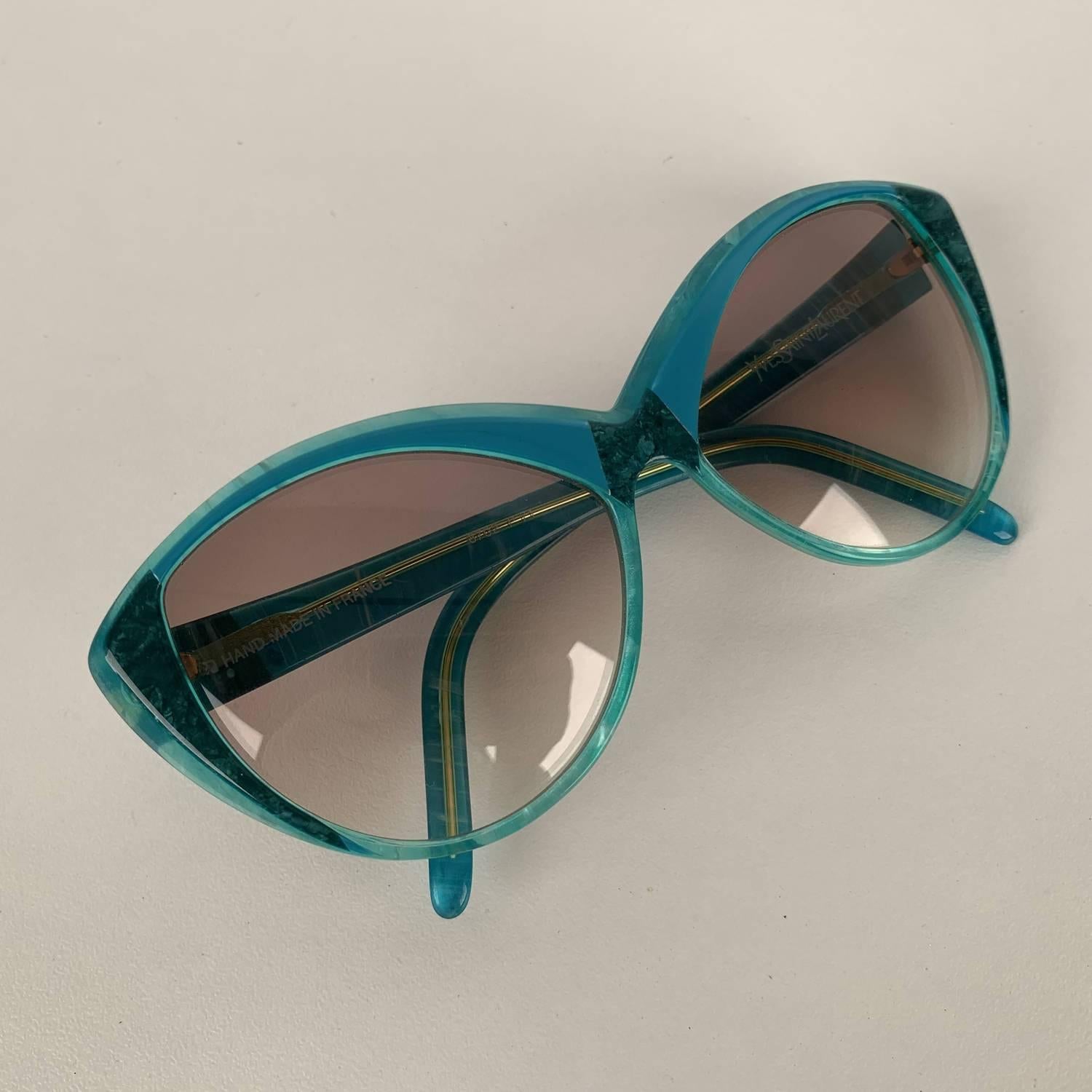 Yves Saint Laurent Vintage Cat Eye Turquoise Sunglasses 8702 P 71 2