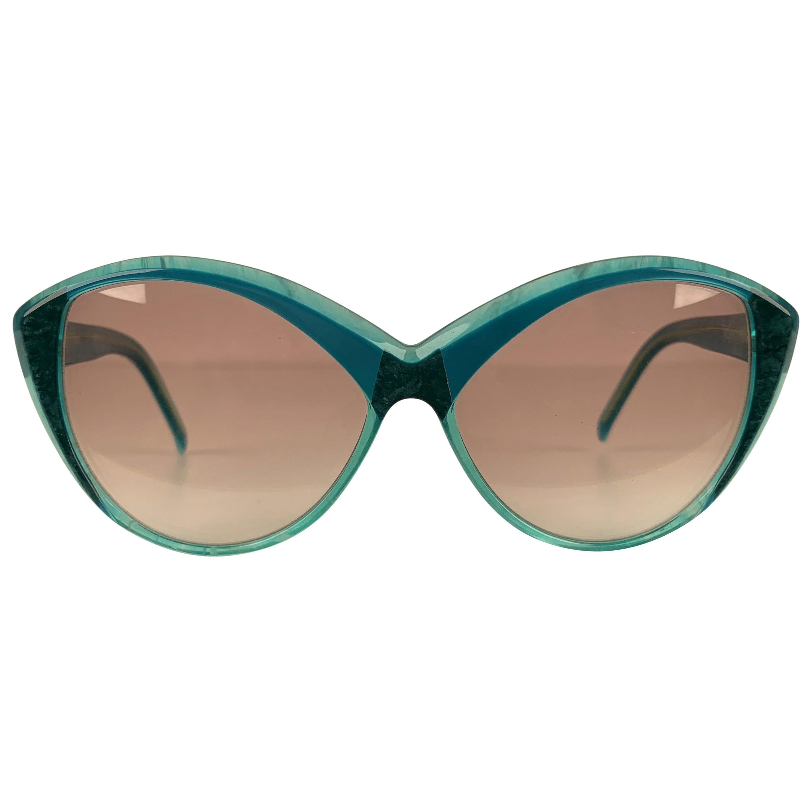 Yves Saint Laurent Vintage Cat Eye Turquoise Sunglasses 8702 P 71