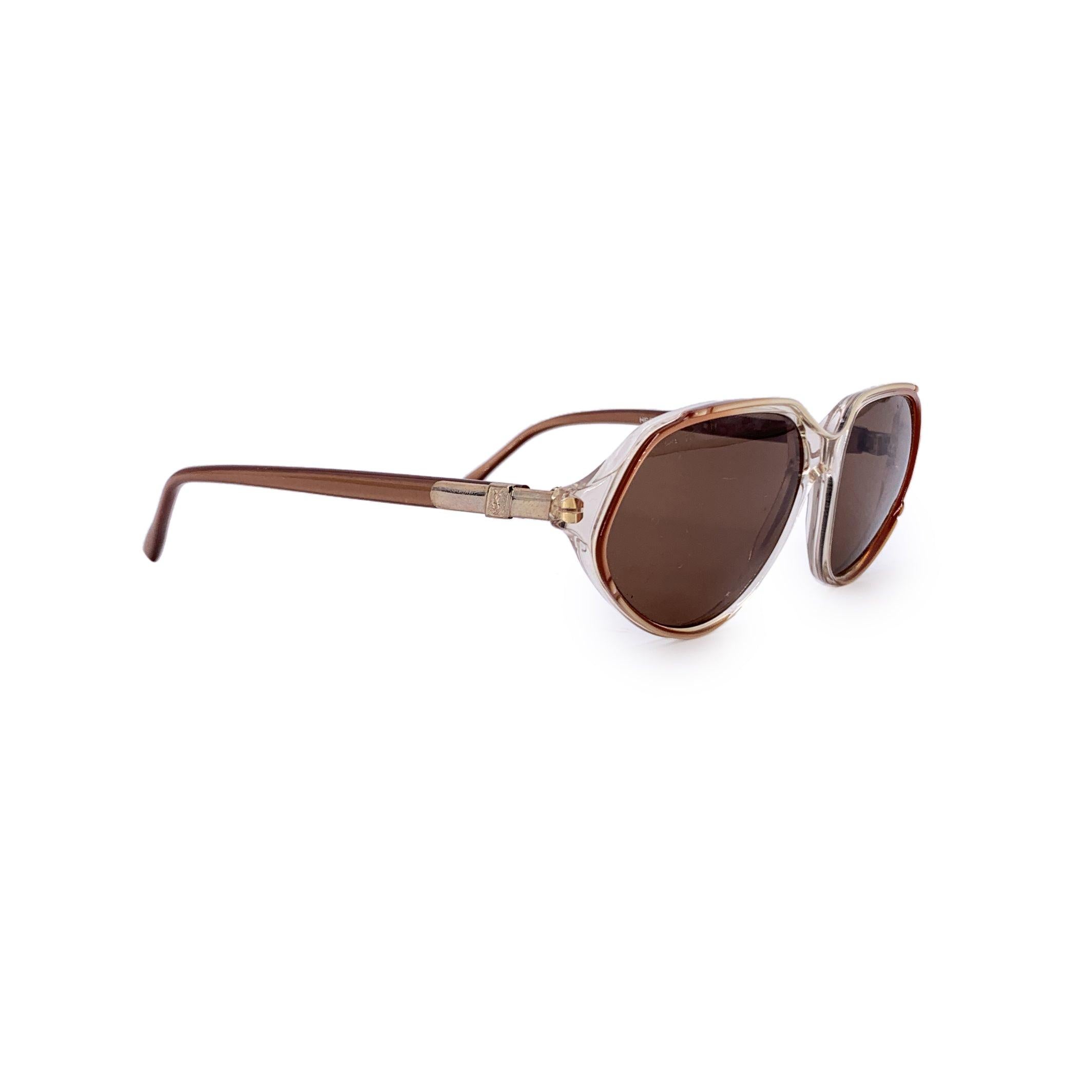 Brown Yves Saint Laurent Vintage Clear Sunglasses HESTIA 56/12 140mm For Sale
