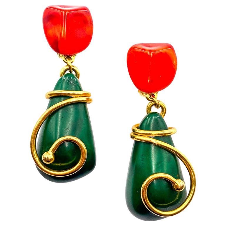 YVES SAINT LAURENT Vintage ClipOn Earrings at 1stDibs ysl vintage