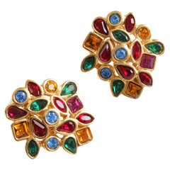 Orecchini a clip vintage Yves Saint Laurent, metallo dorato, anni '80