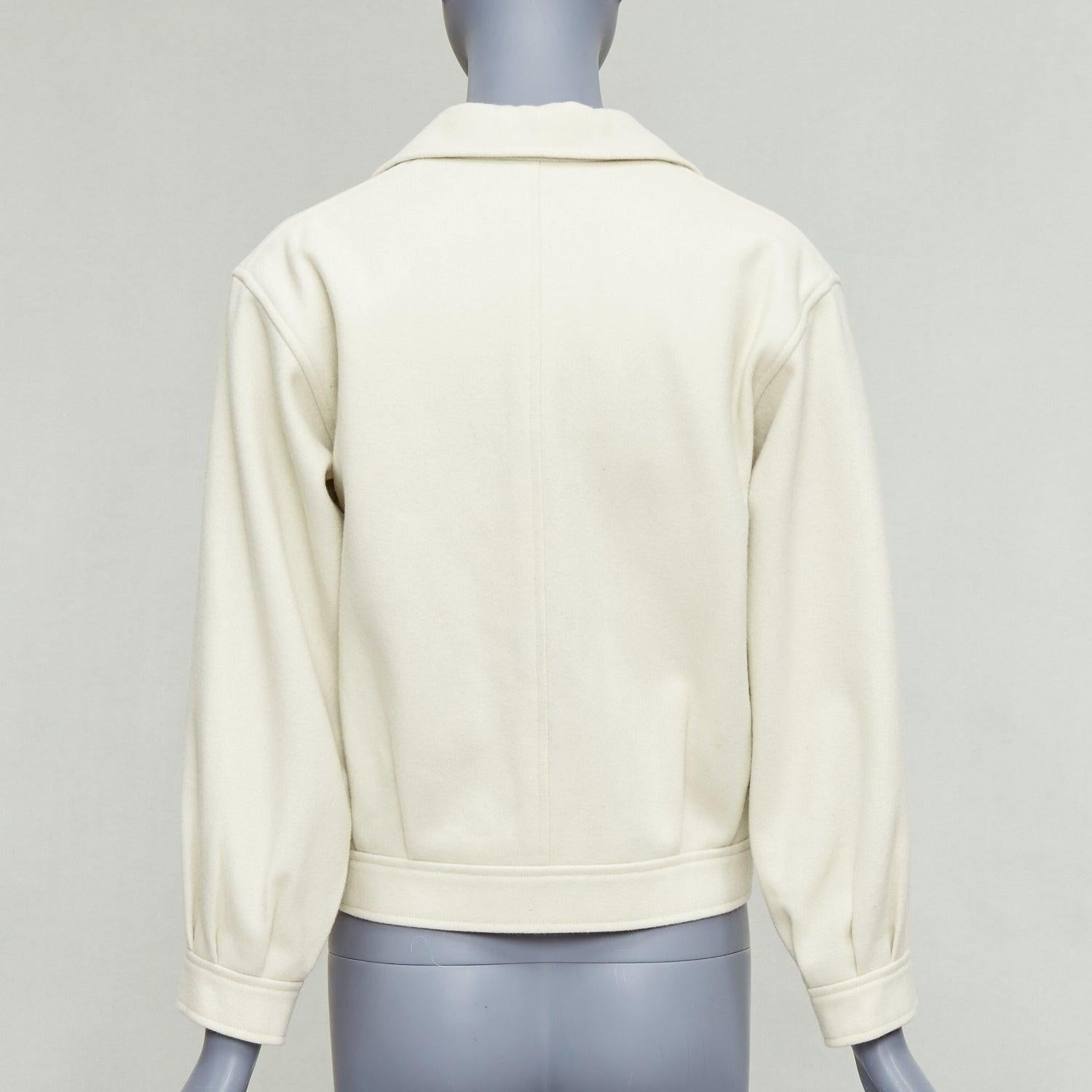 Yves SAINT LAURENT Vintage crème marinière cropped jacket FR36 S 2