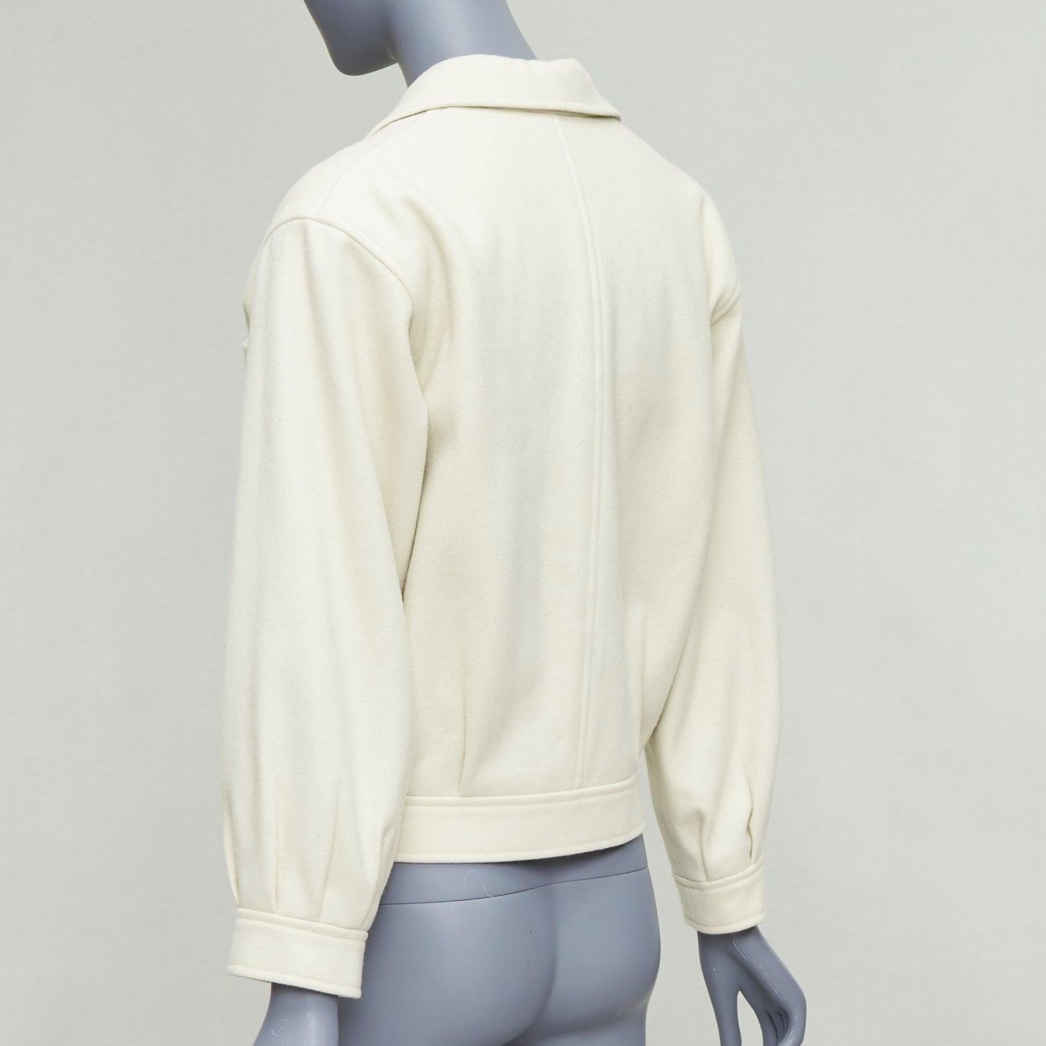 Yves SAINT LAURENT Vintage crème marinière cropped jacket FR36 S 3