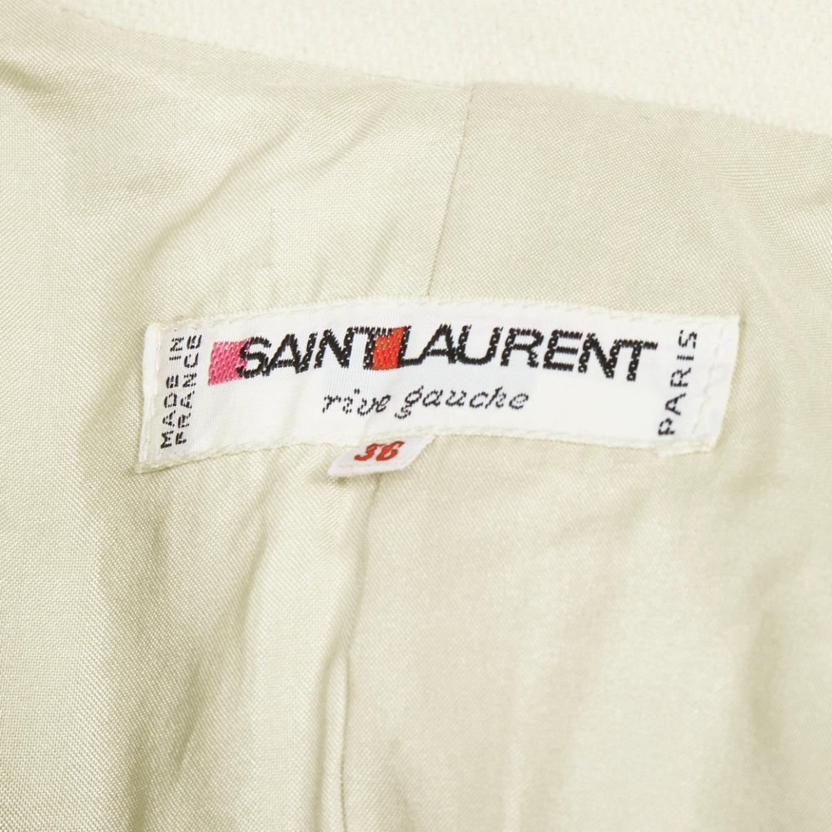 Yves SAINT LAURENT Vintage crème marinière cropped jacket FR36 S 5
