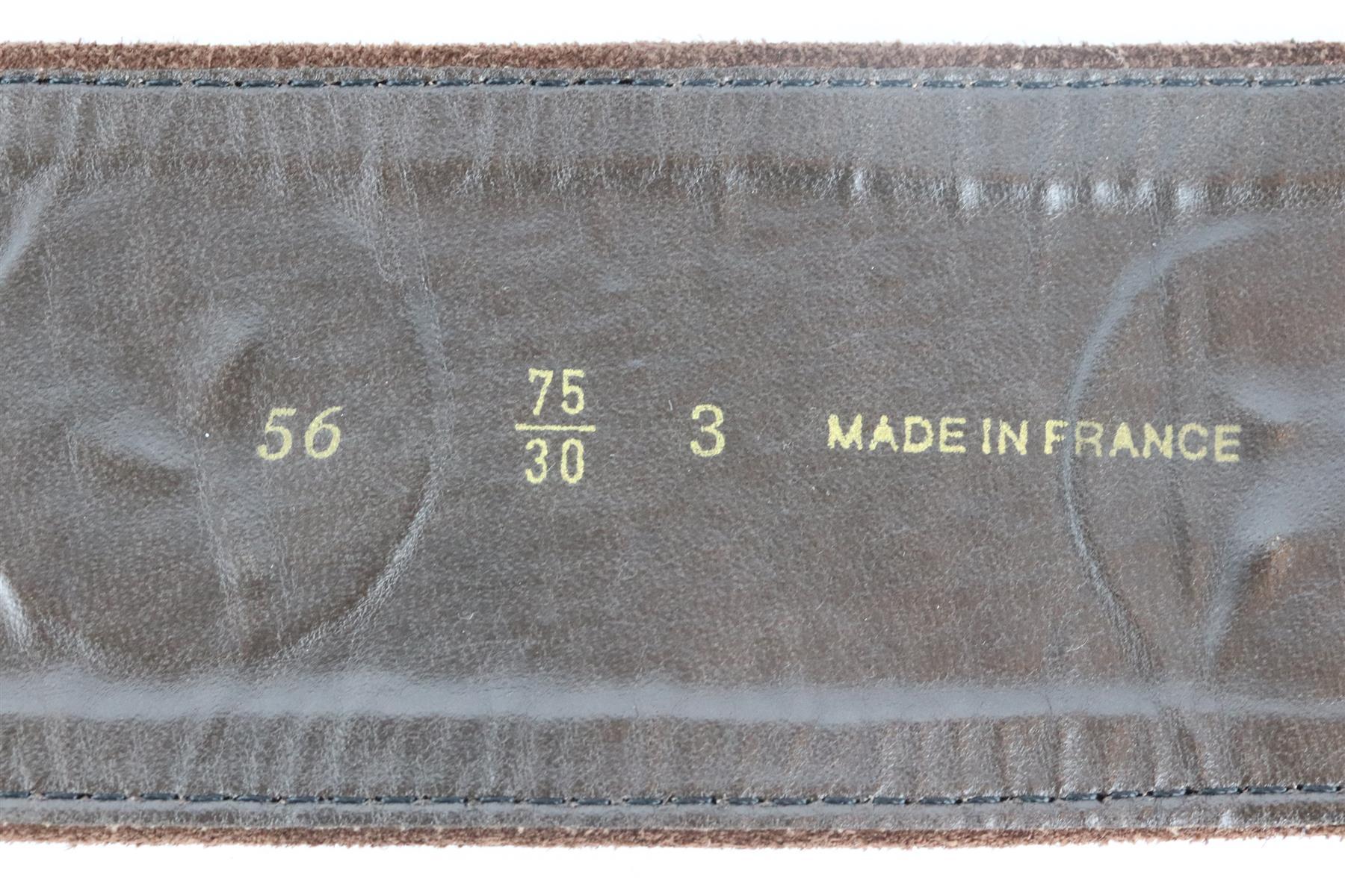 Brown Yves Saint Laurent Vintage Embellished Suede Waist Belt 75CM