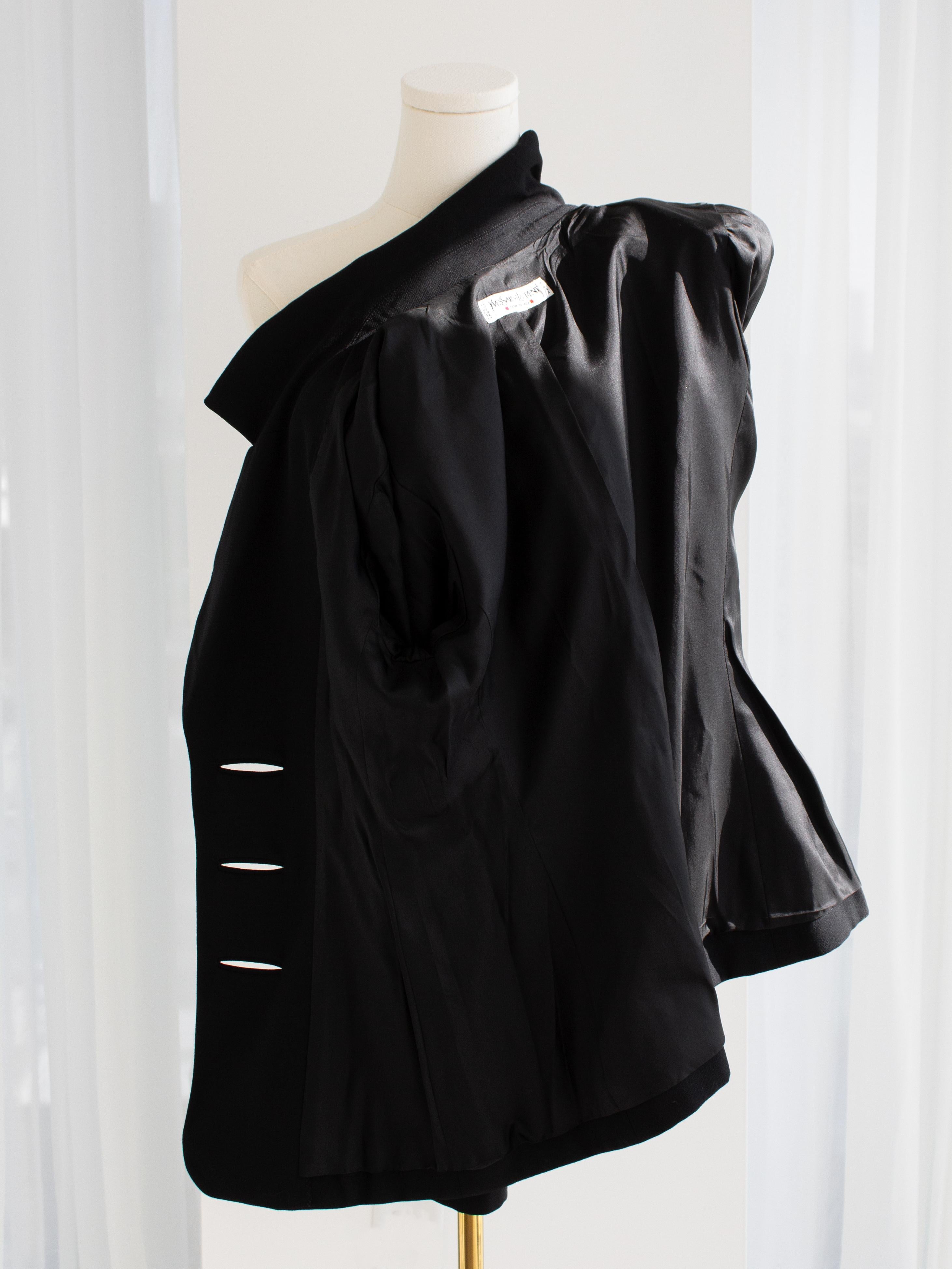 Yves Saint Laurent Vintage F/W 1992 Black Gold Oversized Foil Buttons Blazer 8