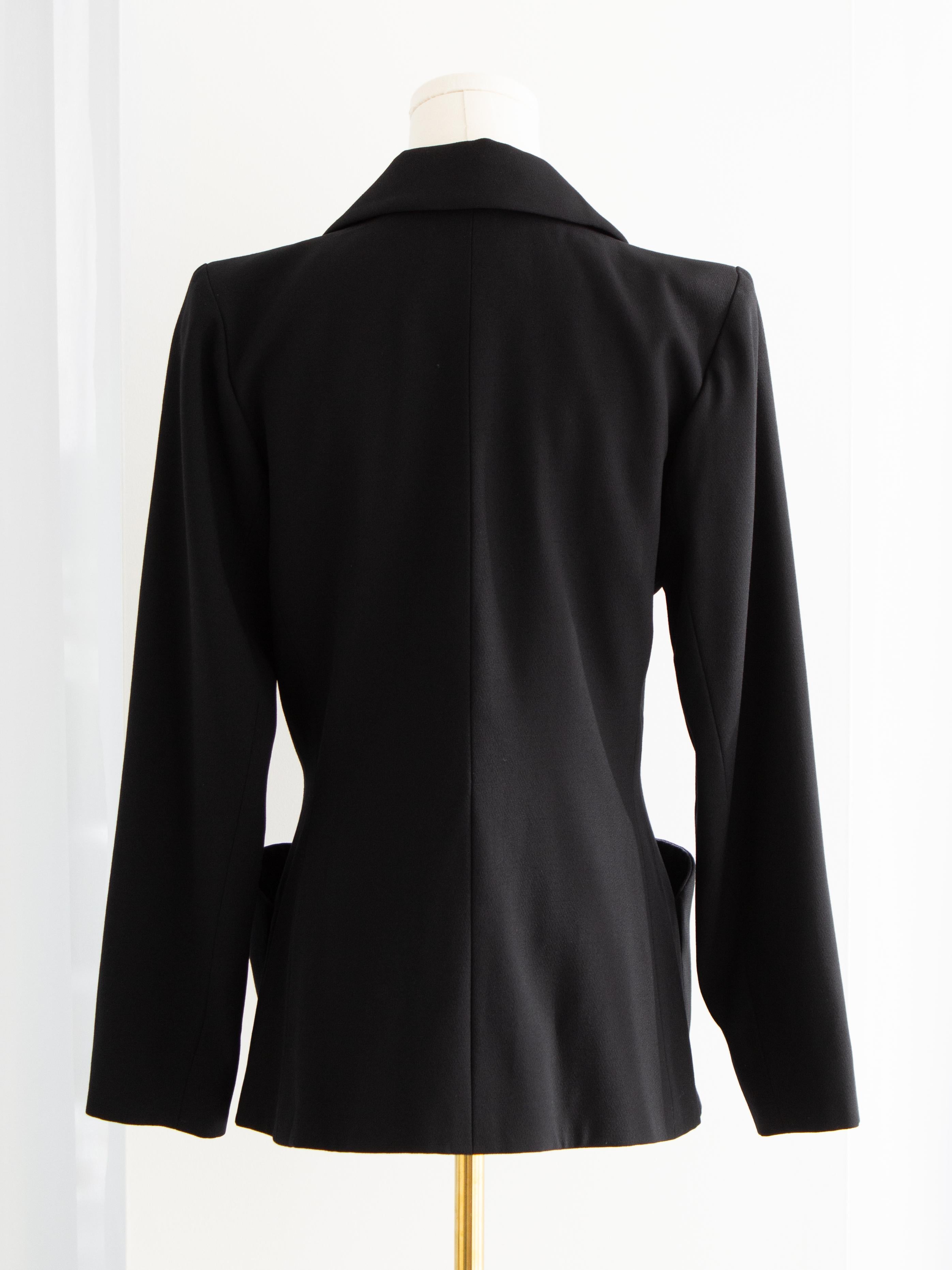 Yves Saint Laurent Vintage F/W 1992 Black Gold Oversized Foil Buttons Blazer 1