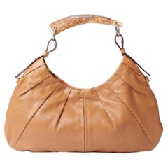Yves Saint Laurent Bolso Vintage F/W 2002 Mombasa Asa Cuerno Beige