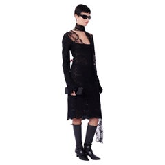 Yves Saint Laurent Vintage F/W 2002 Rare Runway Black Lace Dress