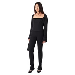 Yves Saint Laurent Vintage H/W 2002 Rive Gauche Seidenbluse mit schwarzem Samtbandband, Vintage