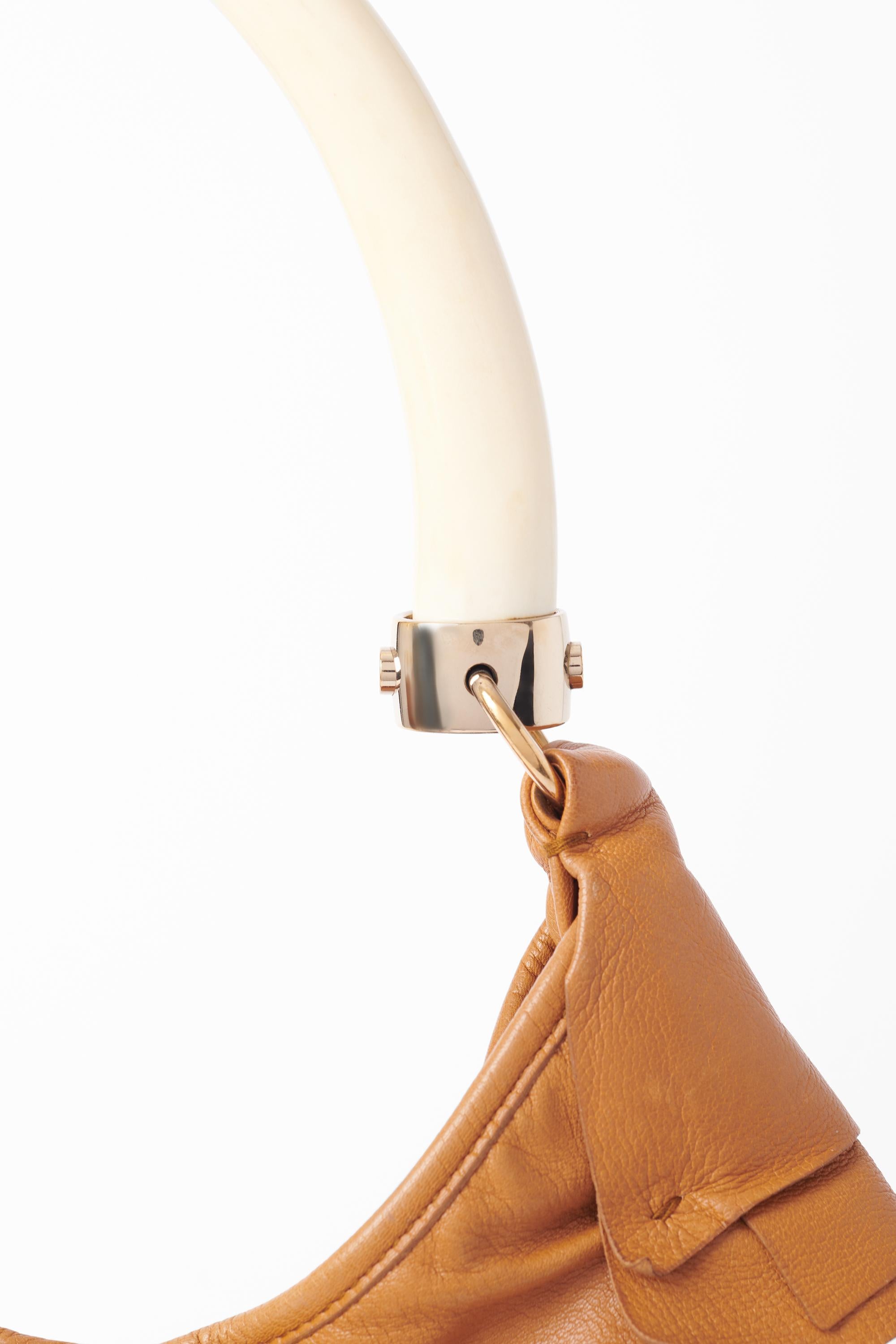 Yves Saint Laurent Vintage F/W 2004 Camel St Tropez Ruffled Bag In Excellent Condition For Sale In London, GB