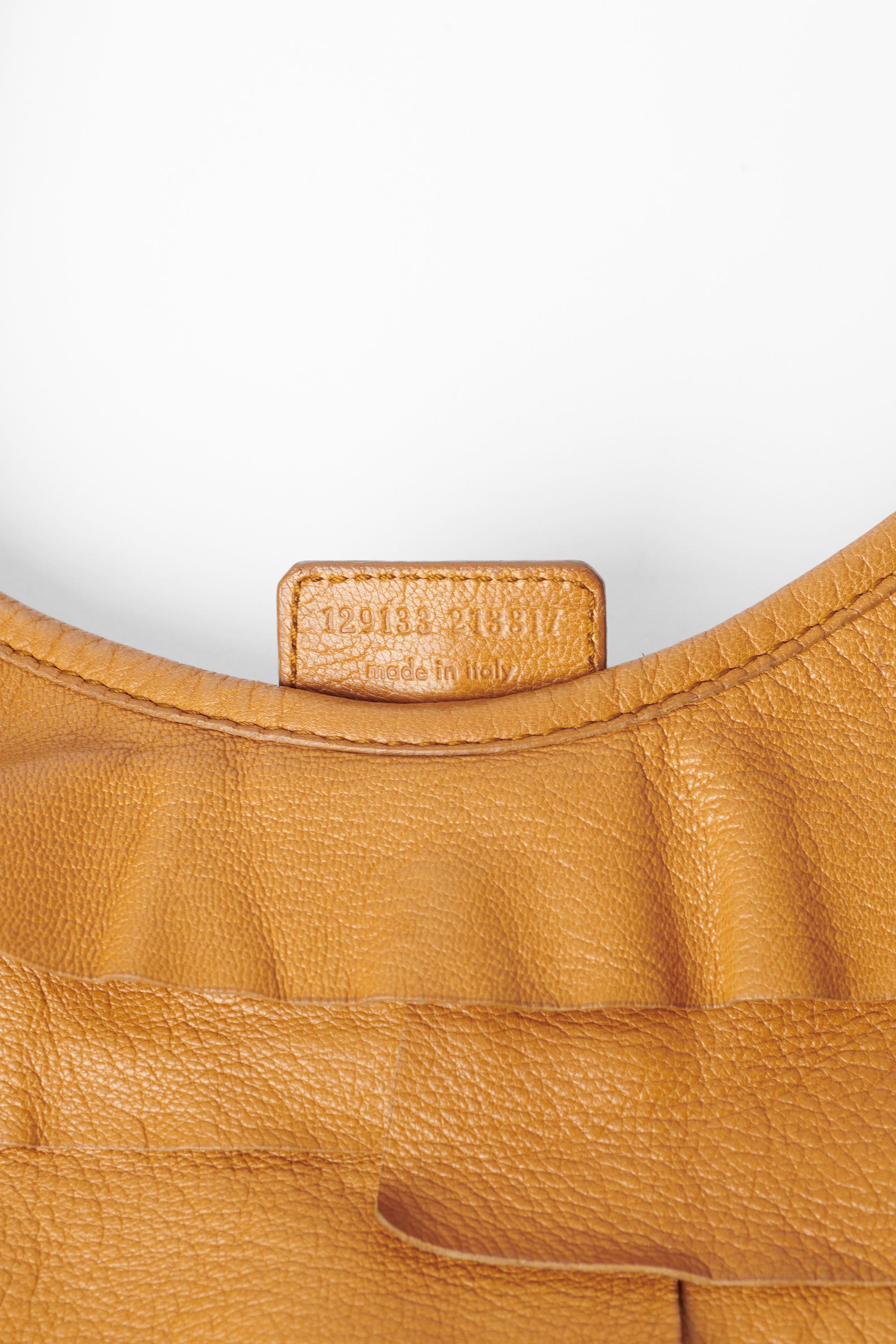 Yves Saint Laurent Vintage F/W 2004 Camel St Tropez Ruffled Bag For Sale 1