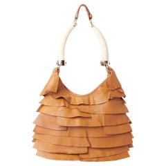 Yves Saint Laurent Borsa vintage A/I 2004 cammello St Tropez con volant