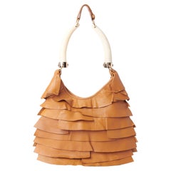 Yves Saint Laurent Vintage F/W 2004 - Sac à volants St Tropez couleur camel