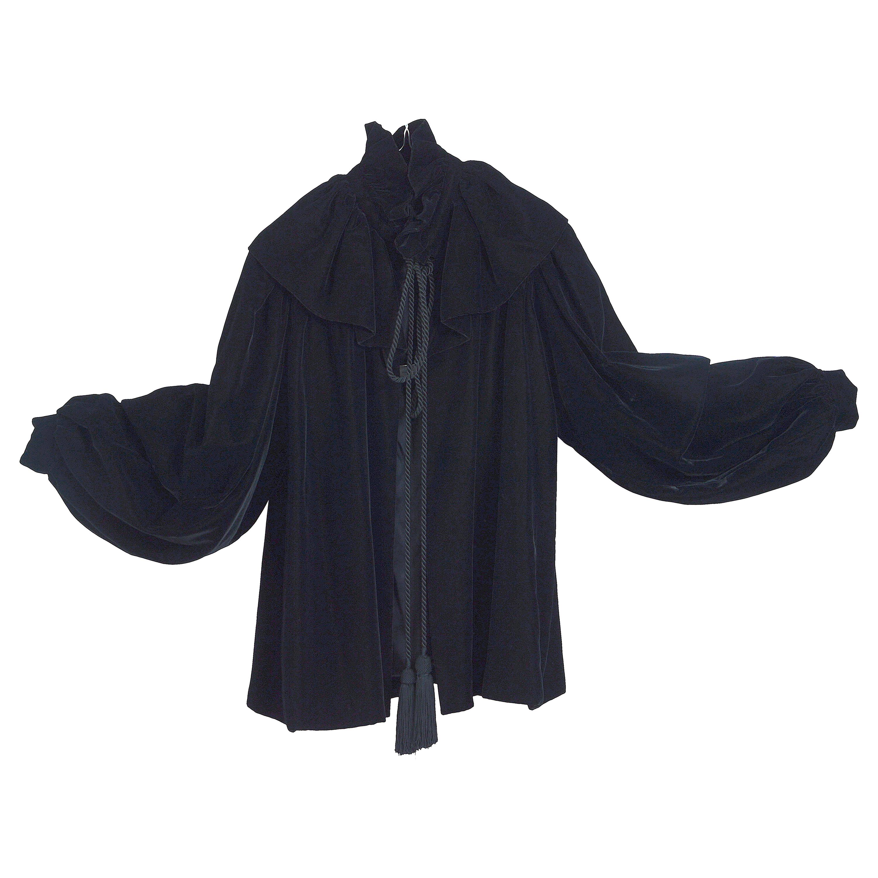 Yves Saint Laurent vintage fall 1980 short black velvet jacket
