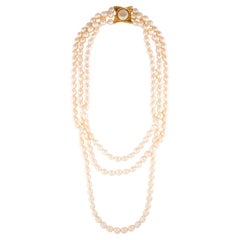 Yves Saint Laurent collana vintage di perle finte a più fili