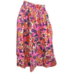 Yves Saint Laurent Vintage Floral Print Skirt