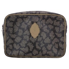 Yves Saint Laurent Vintage Giraffe Print Canvas Clutch Cosmetic Bag