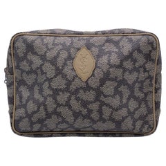 Yves Saint Laurent Vintage-Kosmetiktasche aus Segeltuch mit Giraffenmuster